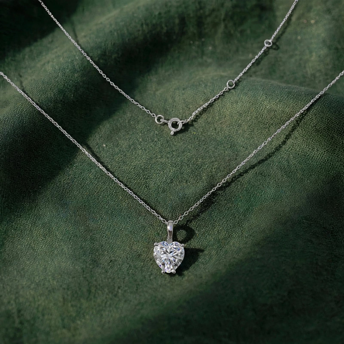 3 ct Heart-Cut Solitaire Moissanite Pendant Necklace 153LV
