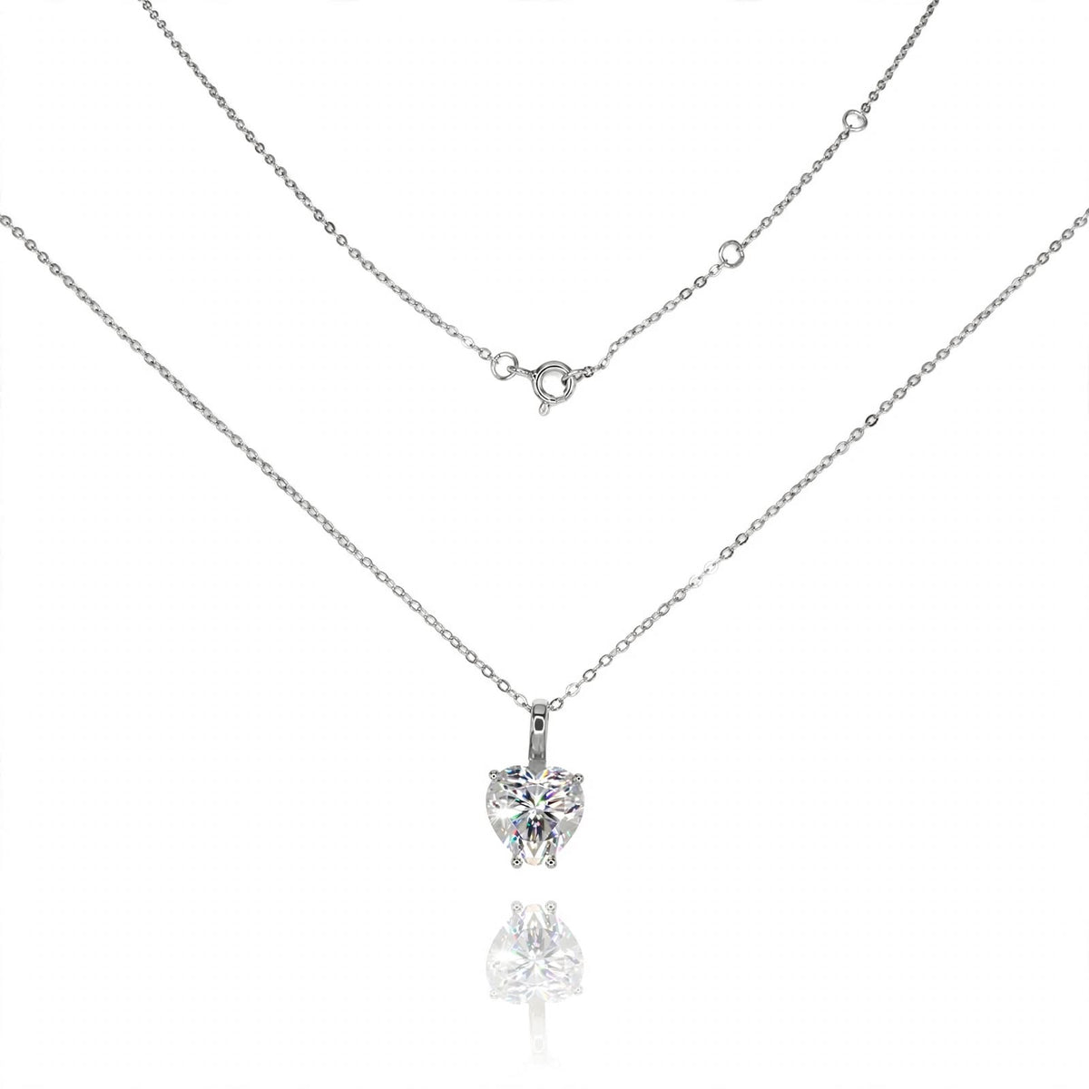 3 ct Heart-Cut Solitaire Moissanite Pendant Necklace 153LV