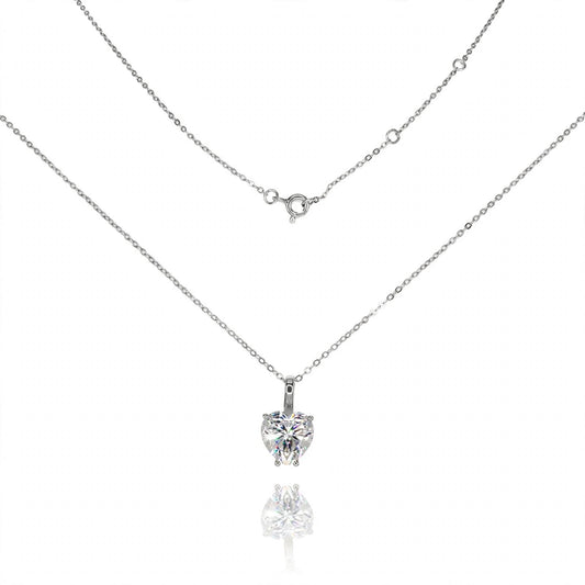3 ct Heart-Cut Solitaire Moissanite Pendant Necklace 153LV