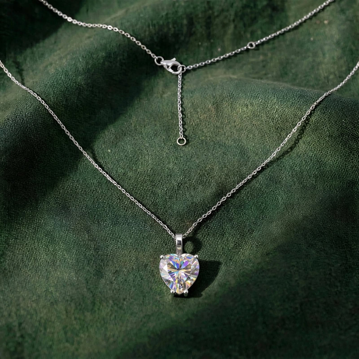 5 ct Heart-Cut Solitaire Moissanite Pendant Necklace 154LV