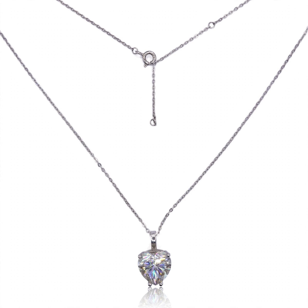 5 ct Heart-Cut Solitaire Moissanite Pendant Necklace 154LV