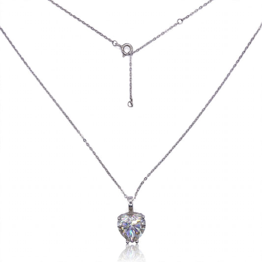 5 ct Heart-Cut Solitaire Moissanite Pendant Necklace 154LV