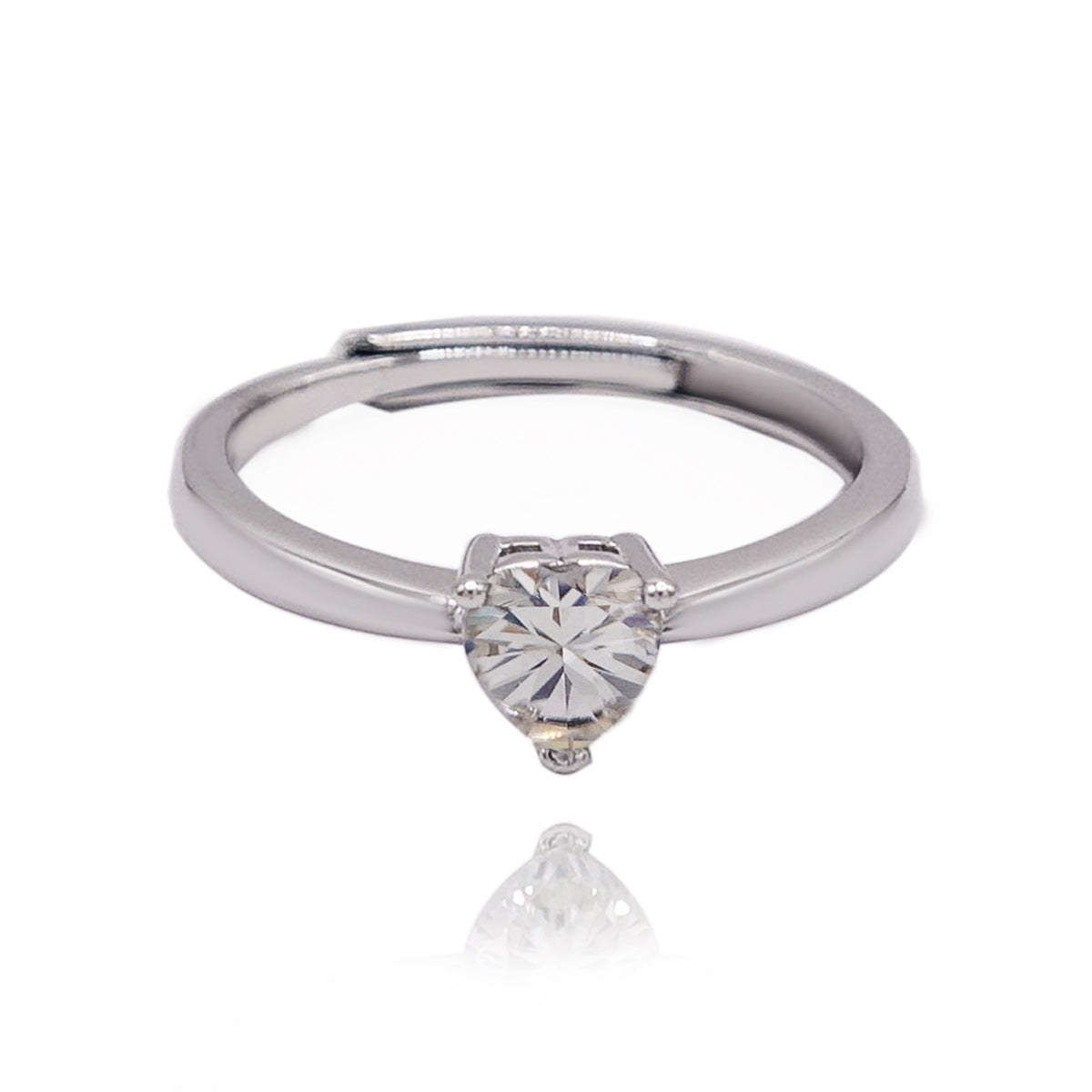 155LV Moissanite Heart  Engagement Ring
