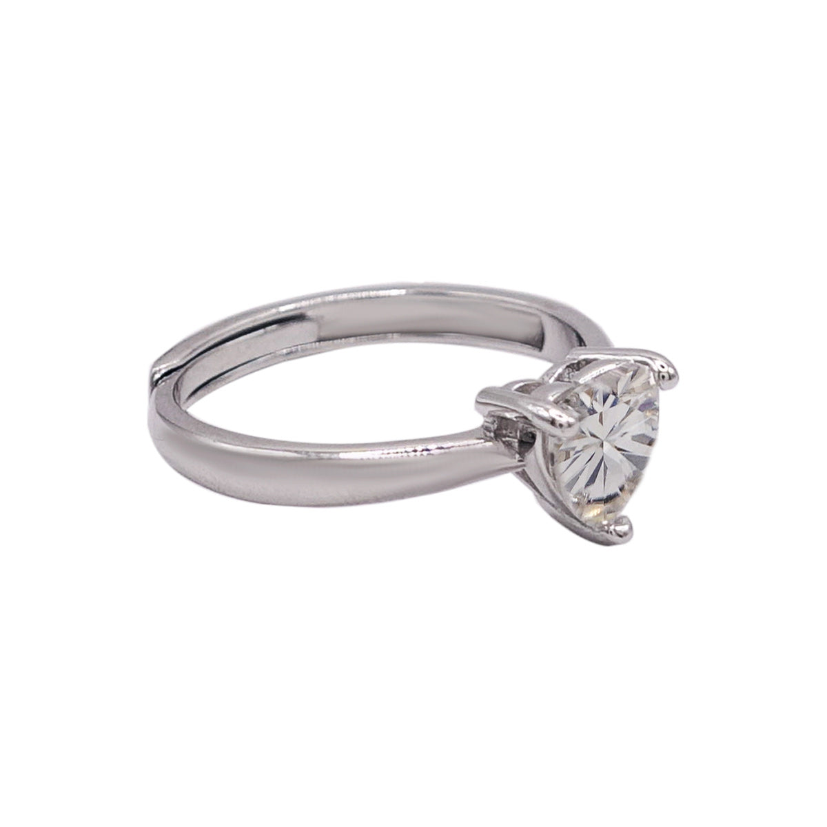 156LV Heart Round Cut Sterling Engagement Ring