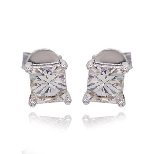 159LV Moissanite Square Princess Stud Earrings