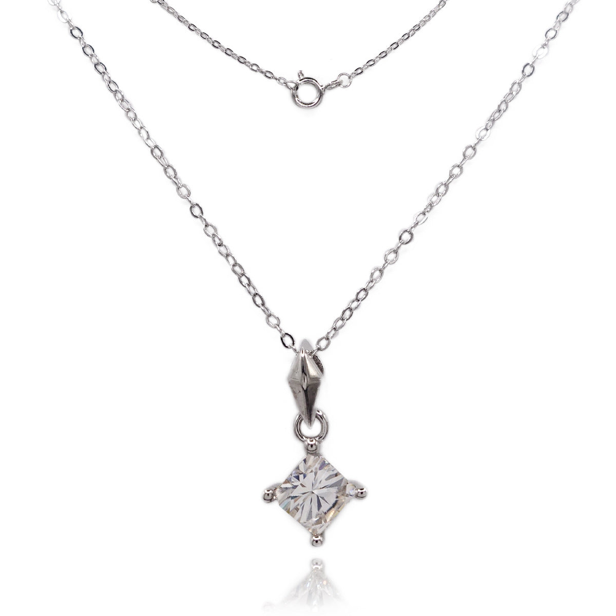 163LV Moissanite Princess Cut Necklace