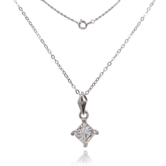 163LV Moissanite Princess Cut Necklace