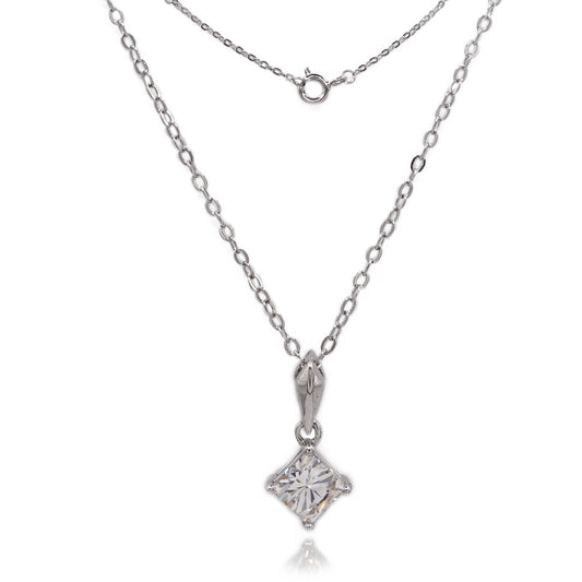 164LV Princess Cut Moissanite Necklace