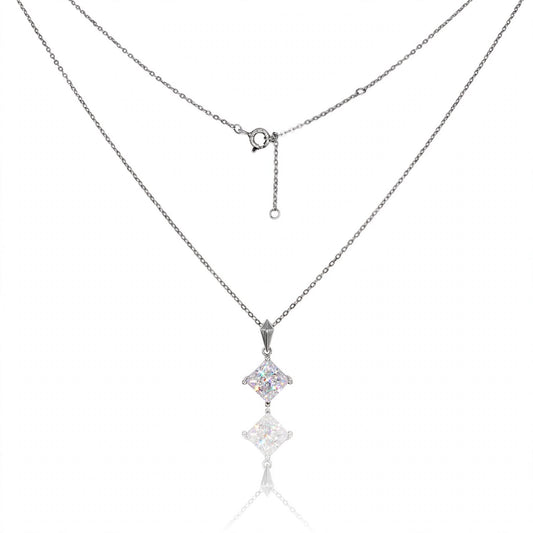 2 ct Princess-Cut Solitaire Moissanite Pendant Necklace 165LV