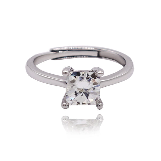 168LV Princess Round Cut Sterling Engagement Ring