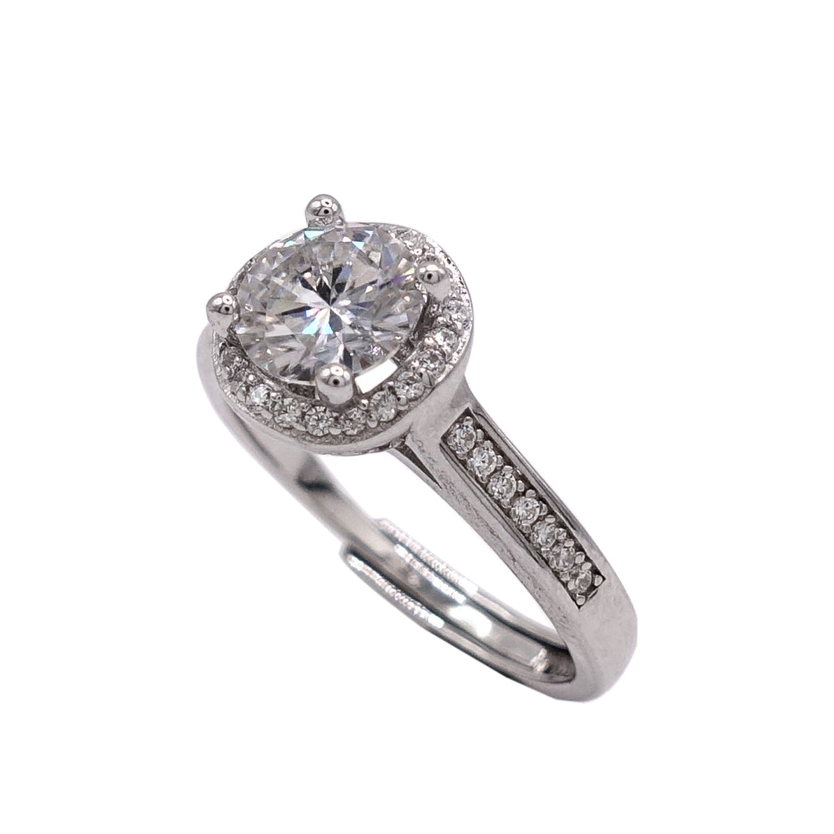 173LV Moissanite Halo Round Cut Engagement Ring