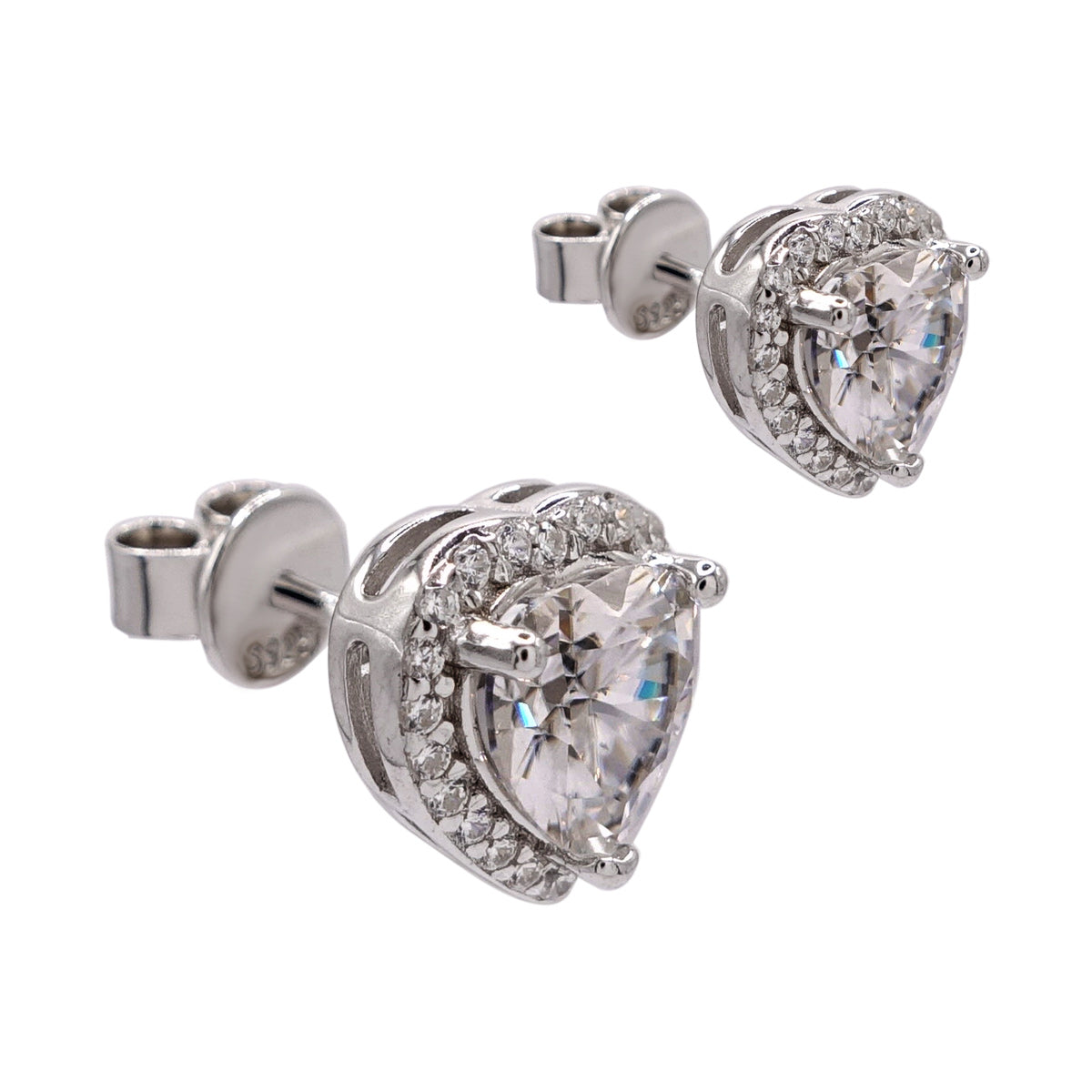 174LV Moissanite Heart Shaped Cut Stud Earrings