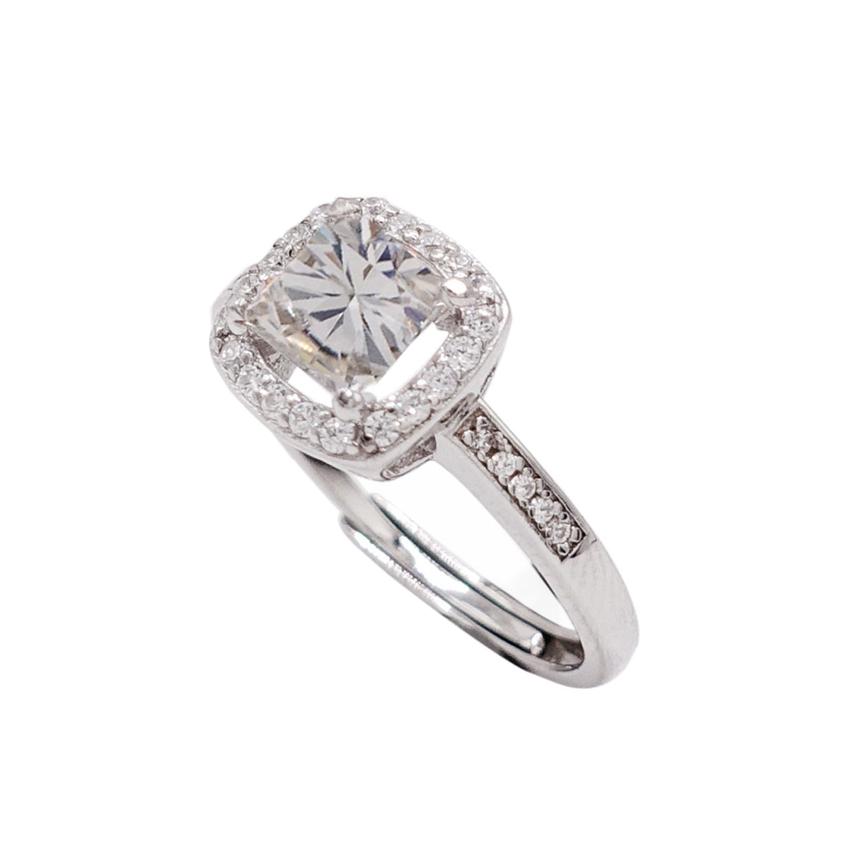 179LV Moissanite Square Princess  Round Cut Engagement Ring