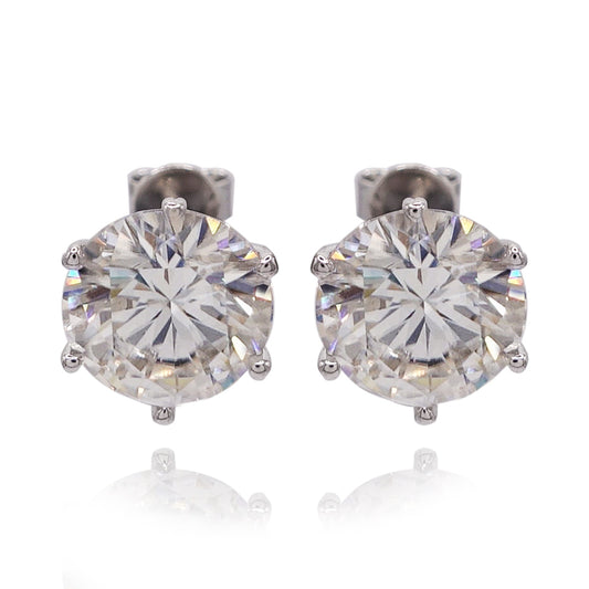 182LV Moissanite Round Solitaire Swarovski Stud Earrings
