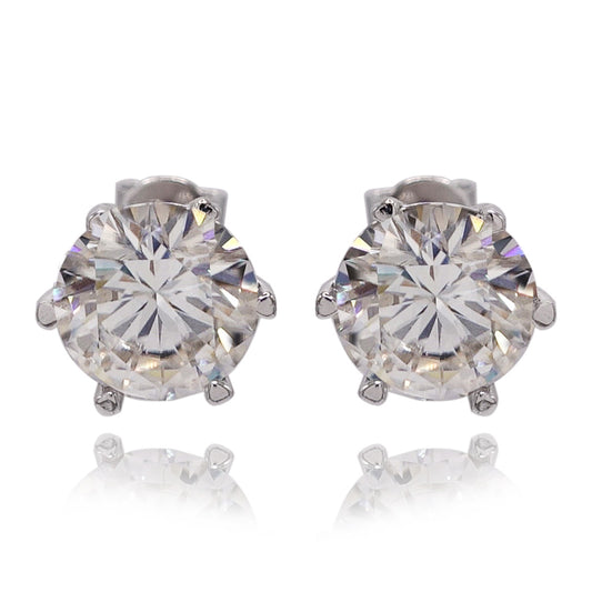 183LV Moissanite Round Solitaire Stud Earrings