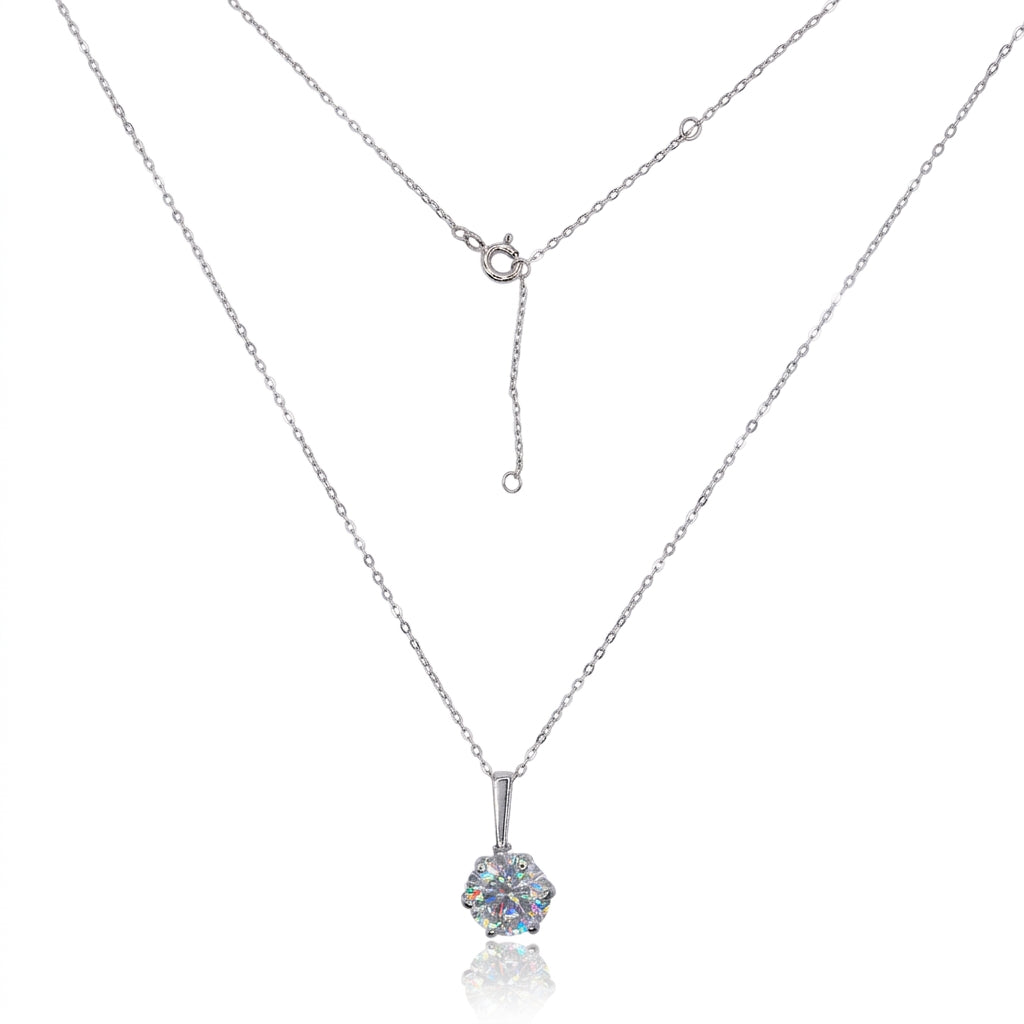 Round Brilliant Solitaire Moissanite Pendant Necklace 185LV
