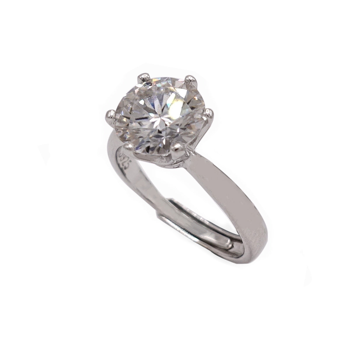 186LV Moissanite Round Cut Solitaire Engagement Ring