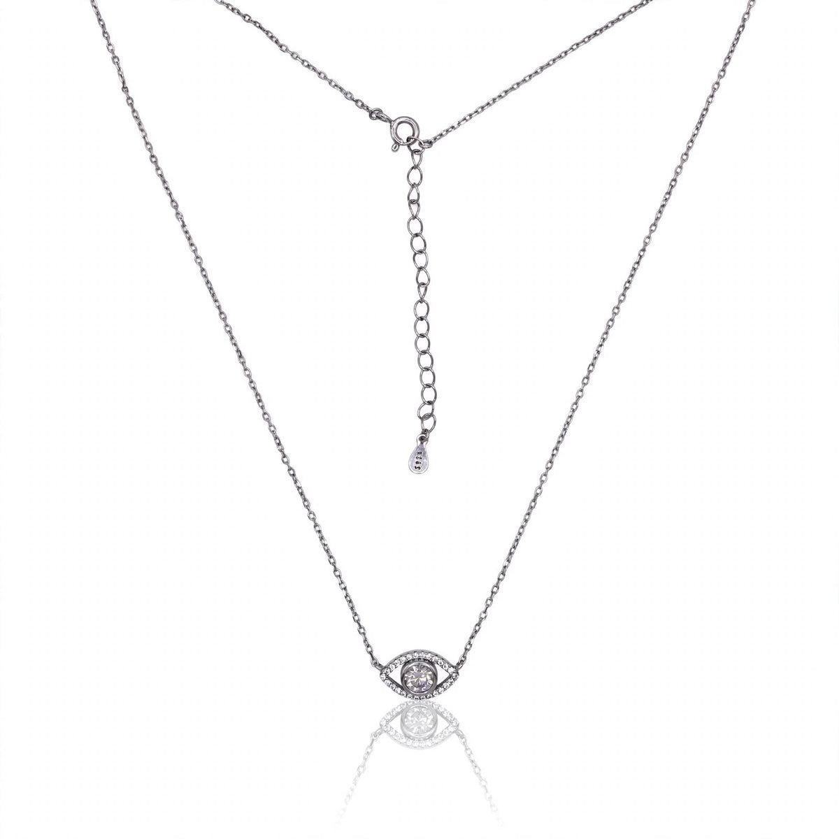 Eye Motif Station Moissanite Pendant Necklace 208LV