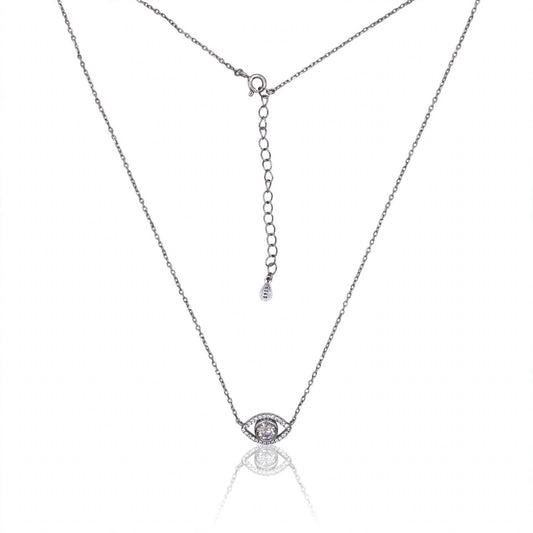 Eye Motif Station Moissanite Pendant Necklace 208LV