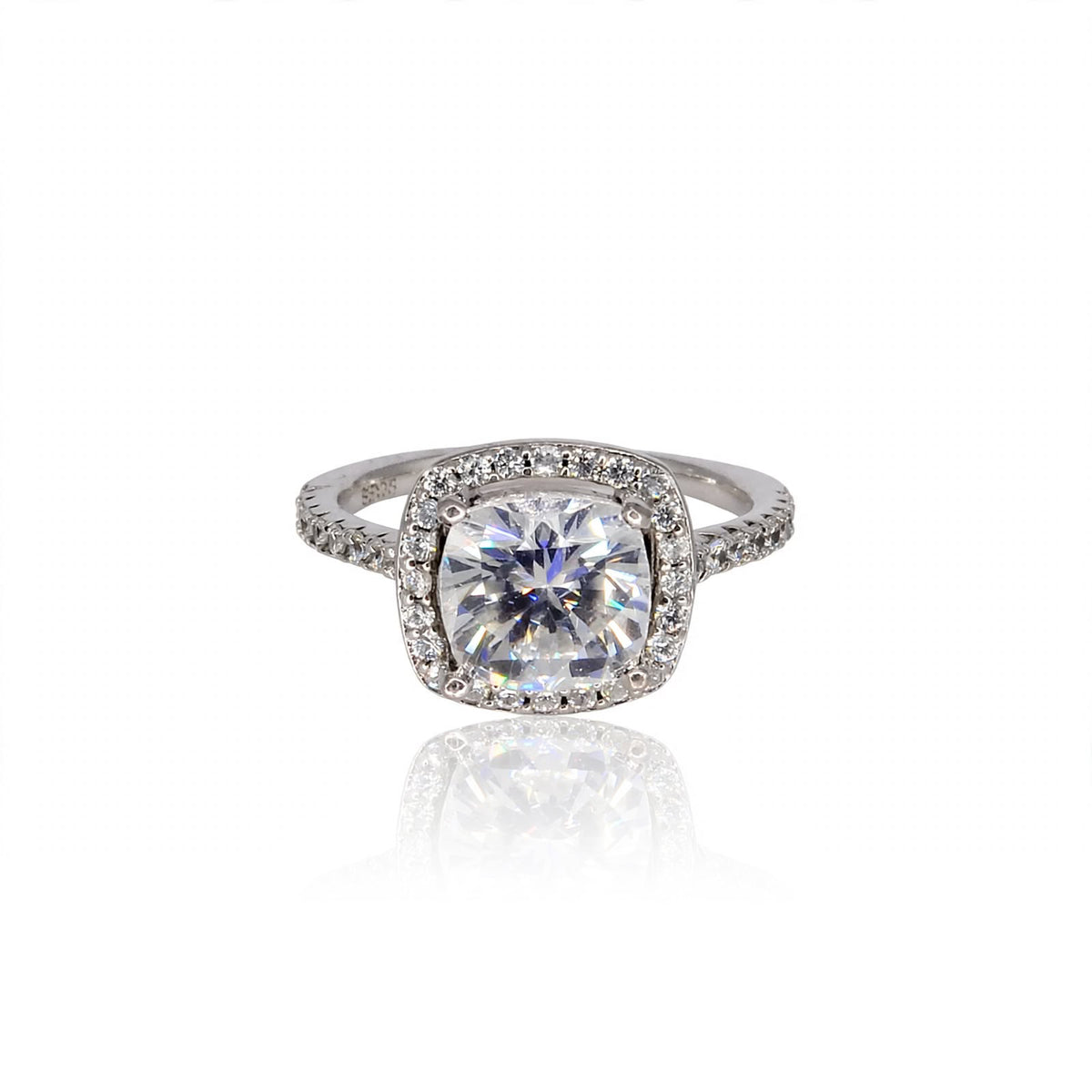Cushion Frame Round Moissanite Ring 229LV