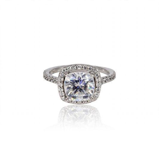 Cushion Frame Round Moissanite Ring 229LV