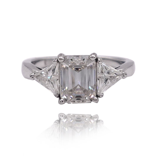 230LV Emerald Cut Engagement Ring