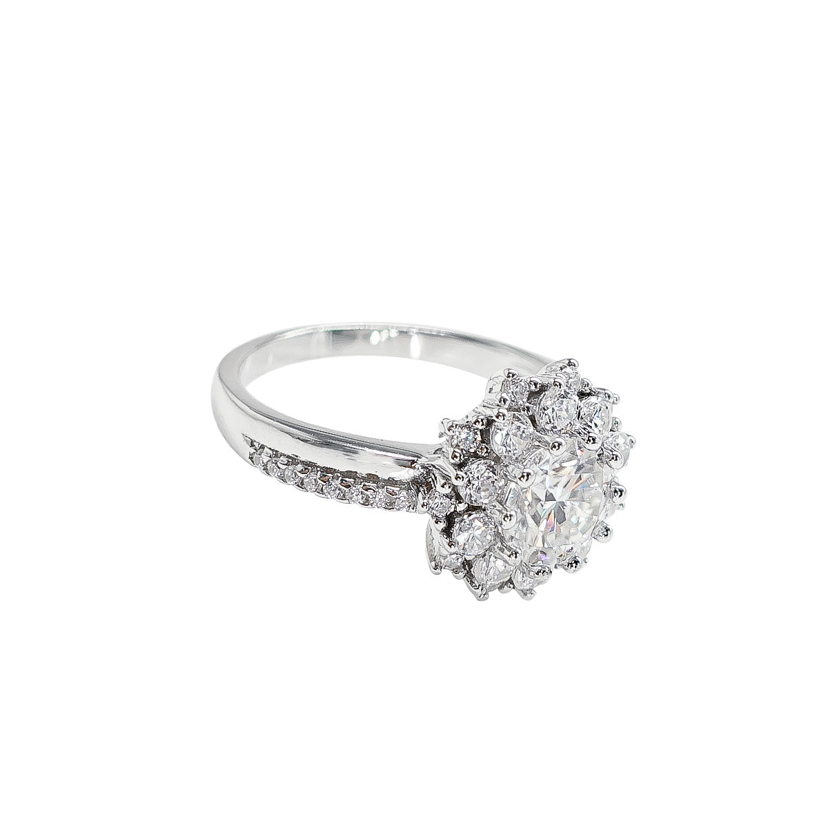 231LV Brilliant Cut Moissanite Stone Engagement Ring
