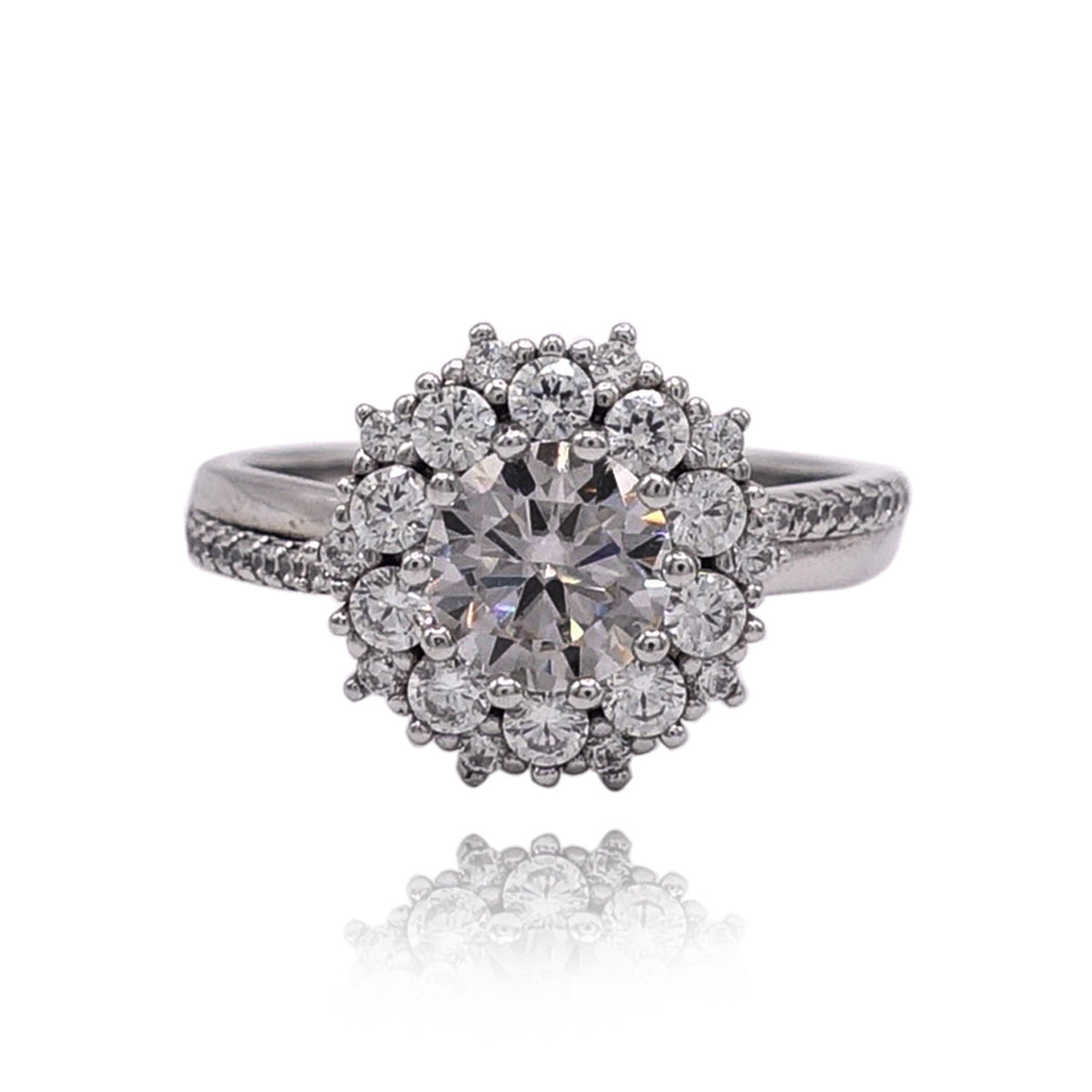 231LV Brilliant Cut Moissanite Stone Engagement Ring