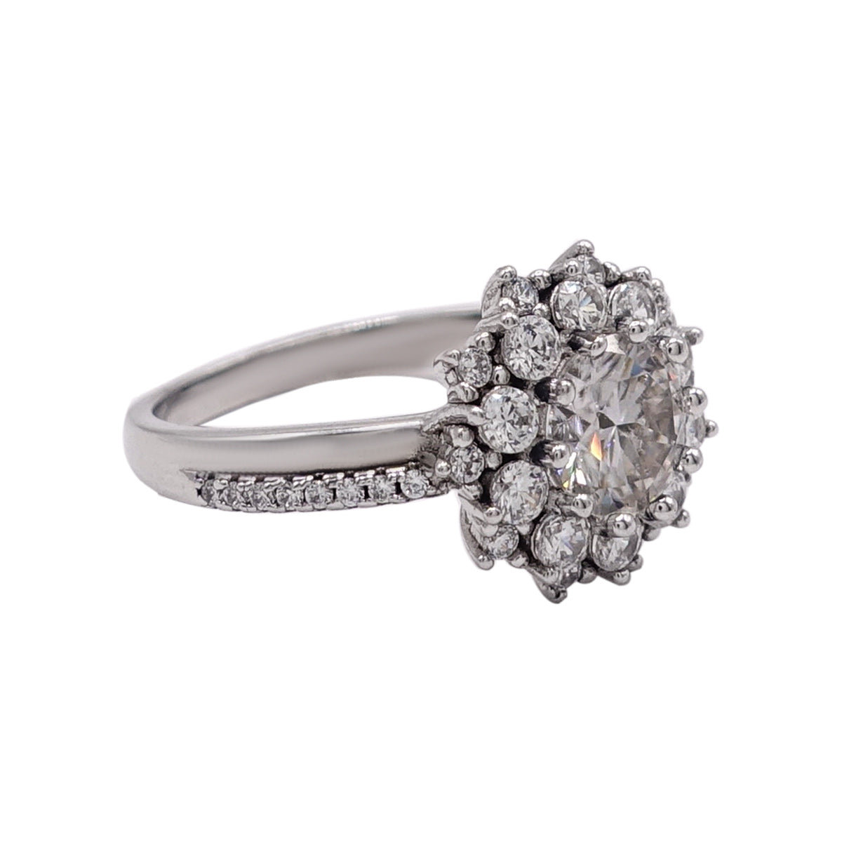 231LV Brilliant Cut Moissanite Stone Engagement Ring