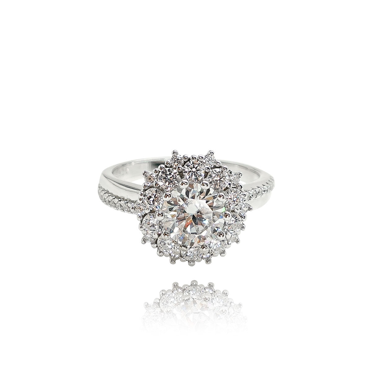 231LV Brilliant Cut Moissanite Stone Engagement Ring