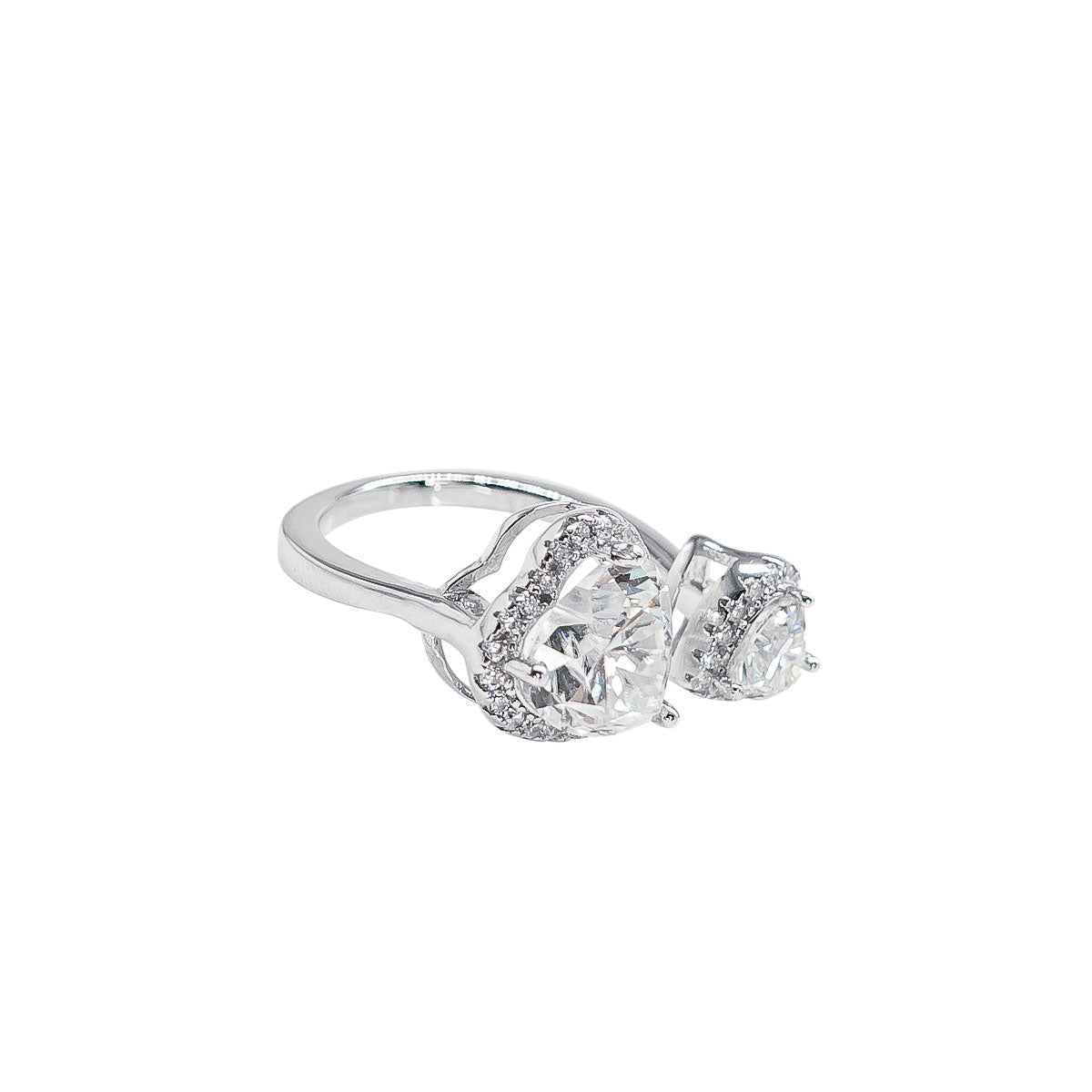 236LV Double Heart Shape Cocktail Ring