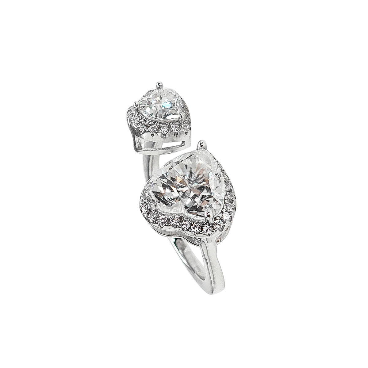 236LV Double Heart Shape Cocktail Ring