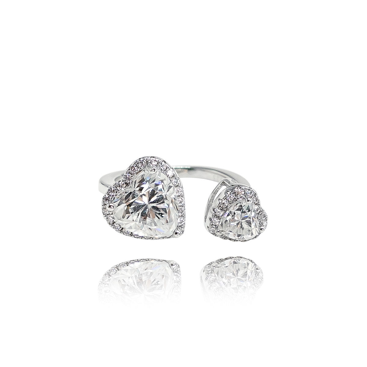 236LV Double Heart Shape Cocktail Ring