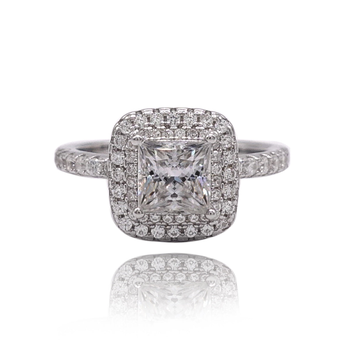 238LV Princess Cut Halo Engagement Ring