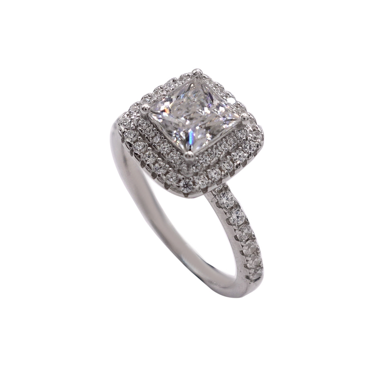 238LV Princess Cut Halo Engagement Ring