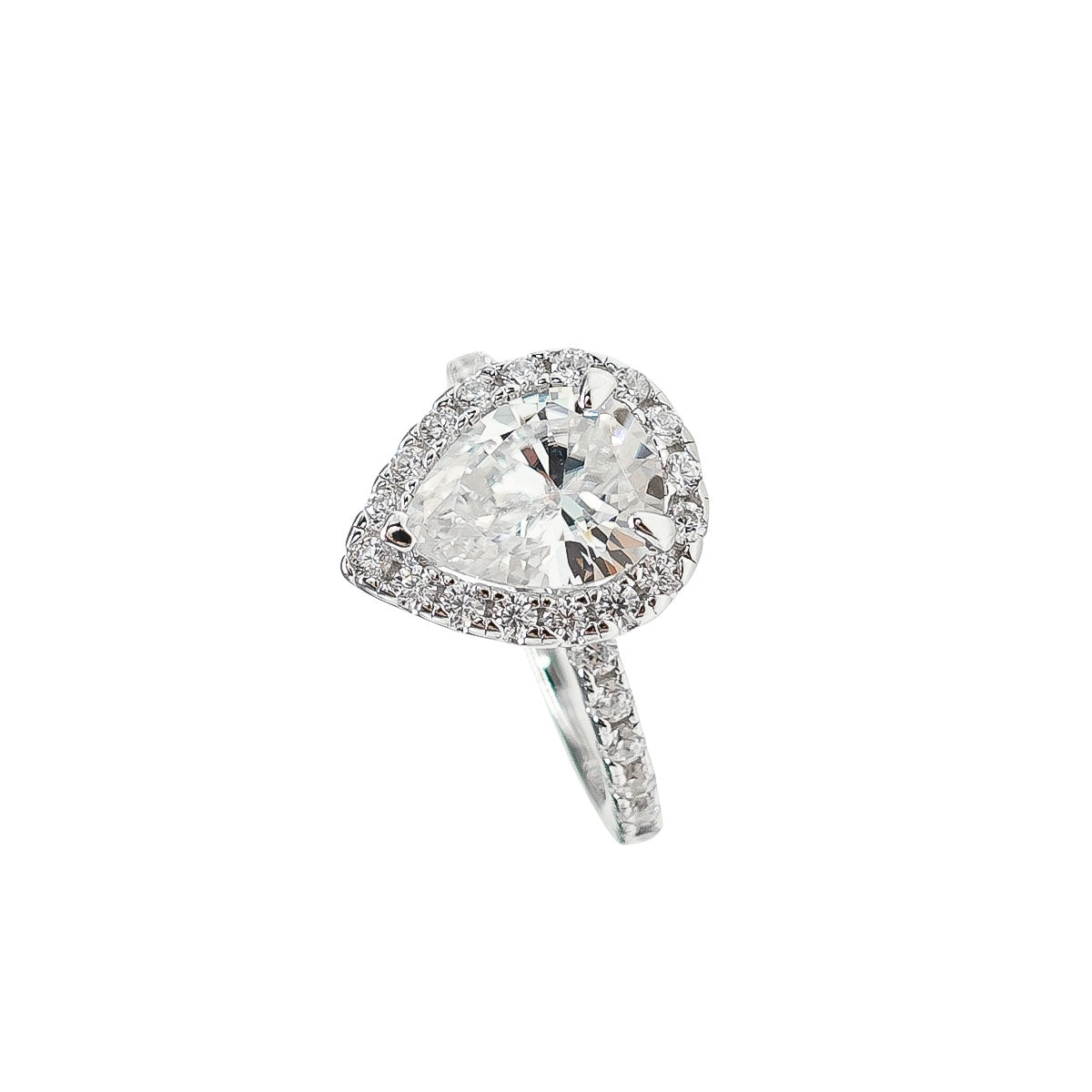 240LV Tear Drop Full Stone Ring