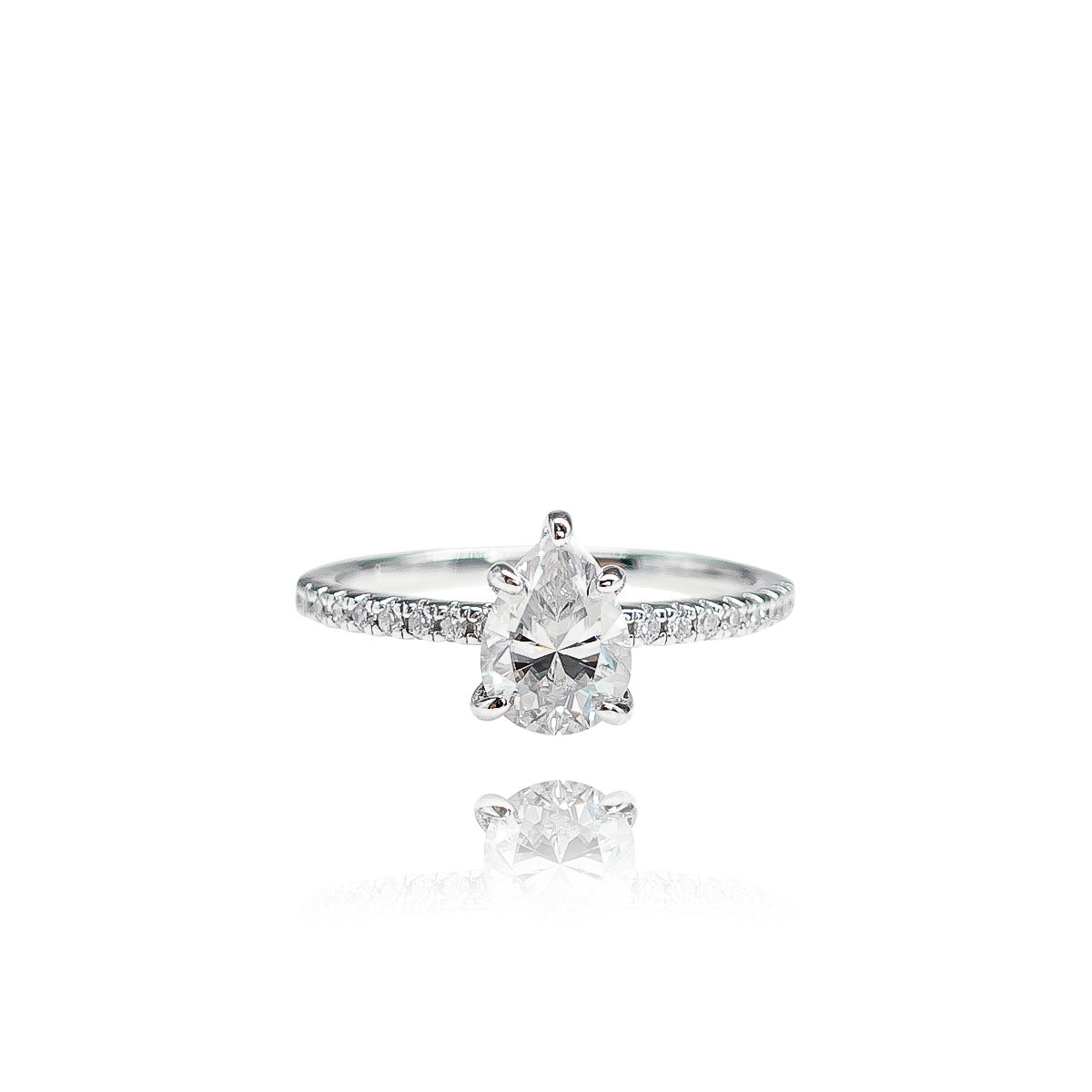 241LV Small Tear Drop Full Stone Ring