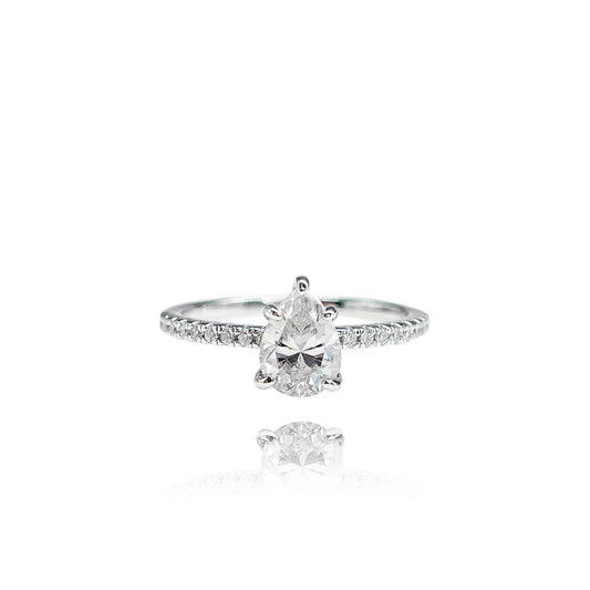 241LV Small Tear Drop Full Stone Ring