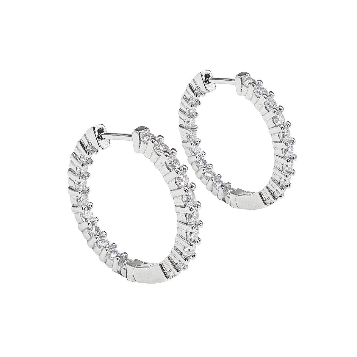 244LV Two Side Crescent Moissanite Stone Stud Earrings