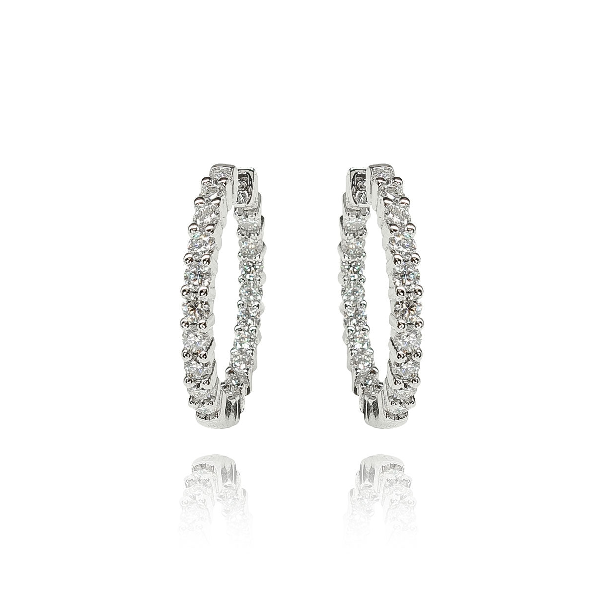 244LV Two Side Crescent Moissanite Stone Stud Earrings