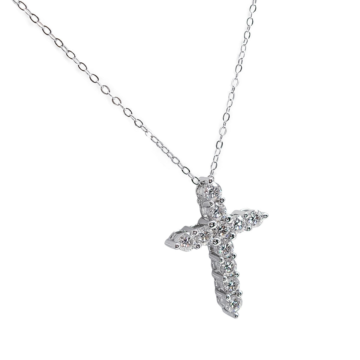 248LV Cross Pave Crystal Necklace