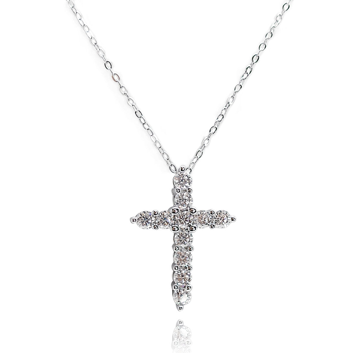 248LV Cross Pave Crystal Necklace