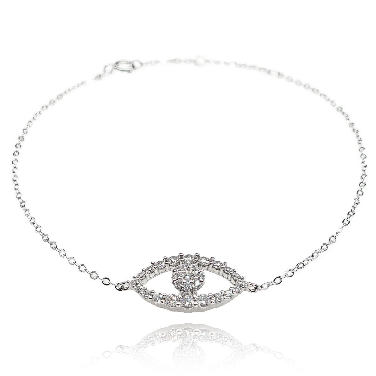 256LV Halo Eye Pave Crystal Bracelet