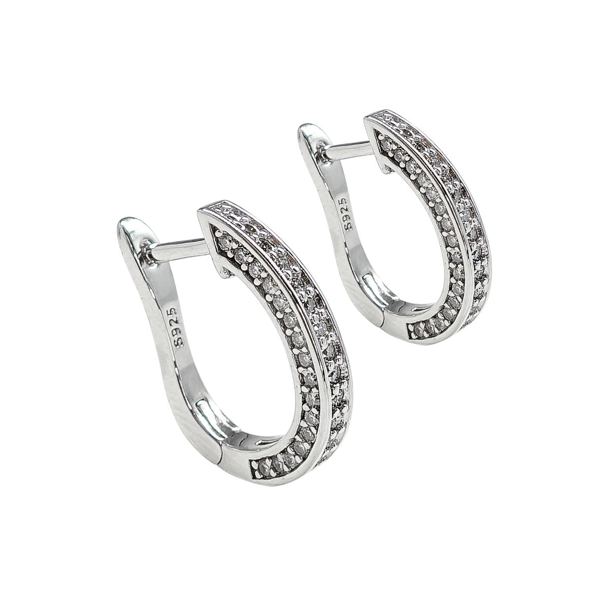 267LV Brilliant Arc side Stone Earrings