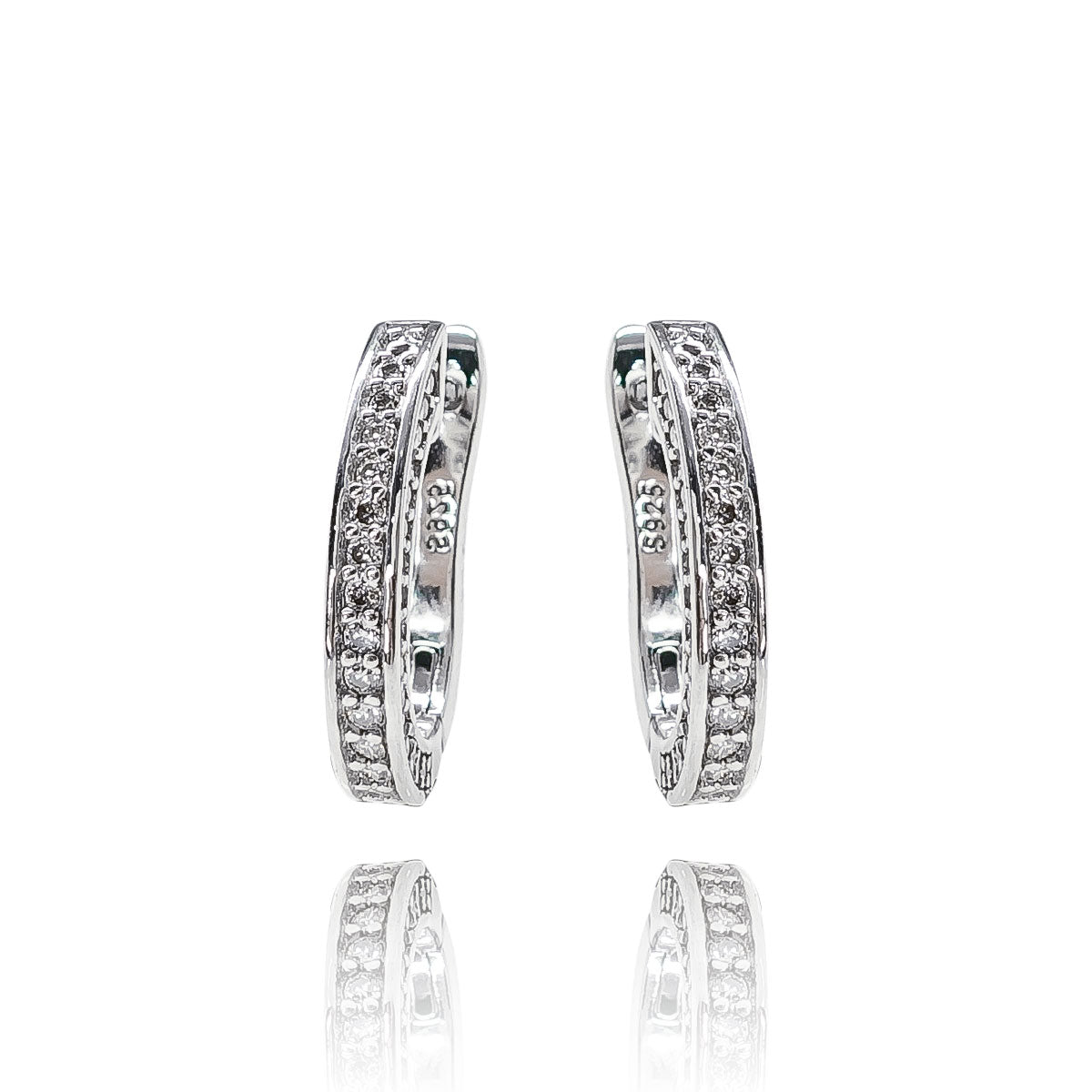 267LV Brilliant Arc side Stone Earrings