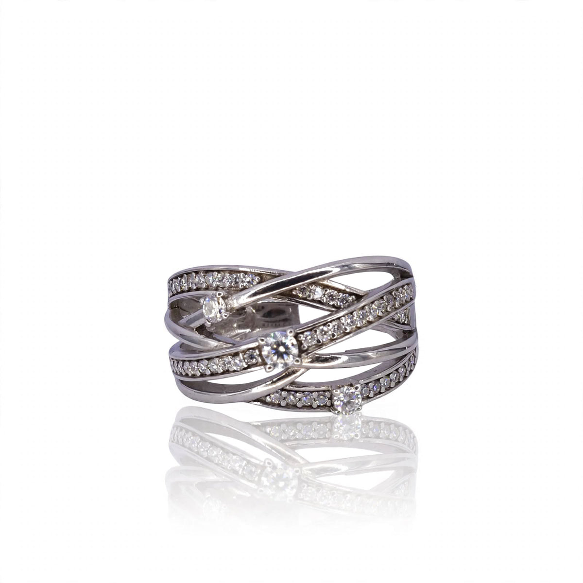 The Architectural Crossover Pavilion Moissanite Ring 278LV