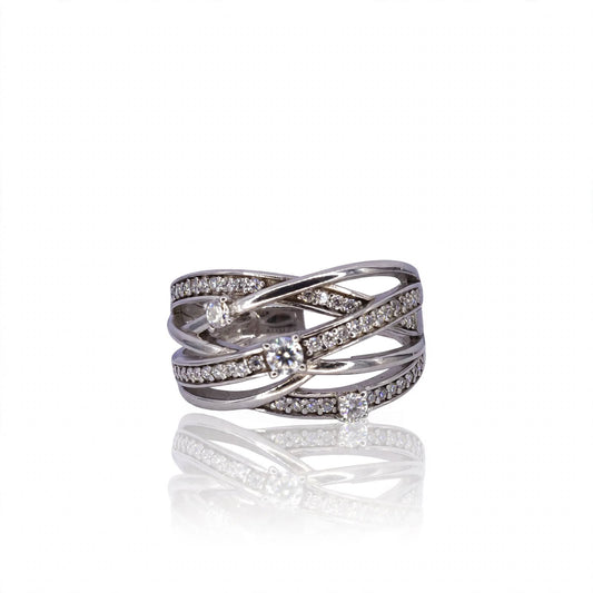 The Architectural Crossover Pavilion Moissanite Ring 278LV