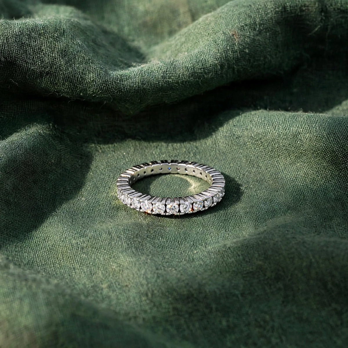 Full-Eternity Shared-Rail Moissanite Ring 281LV