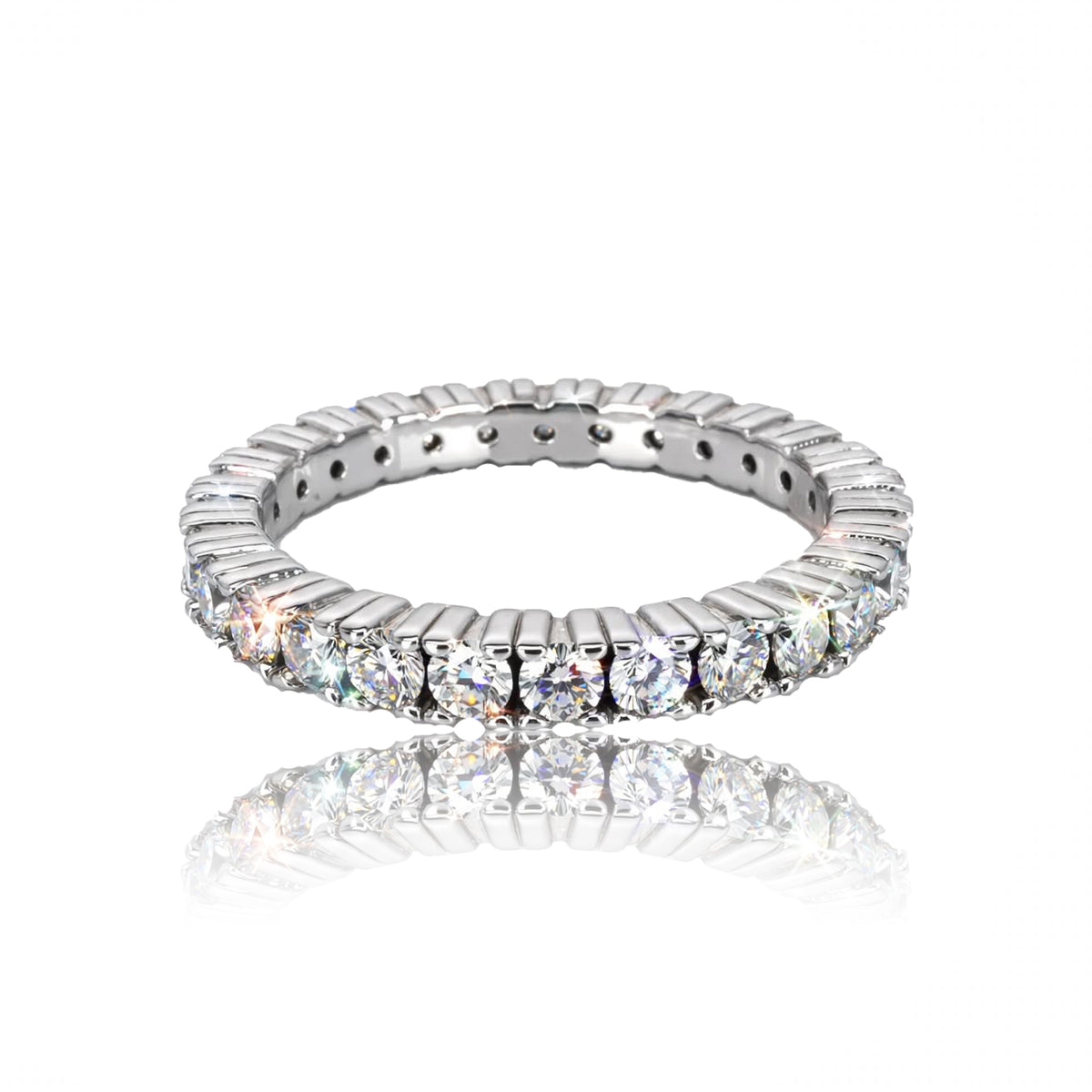 Full-Eternity Shared-Rail Moissanite Ring 281LV