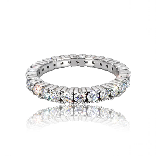 Full-Eternity Shared-Rail Moissanite Ring 281LV
